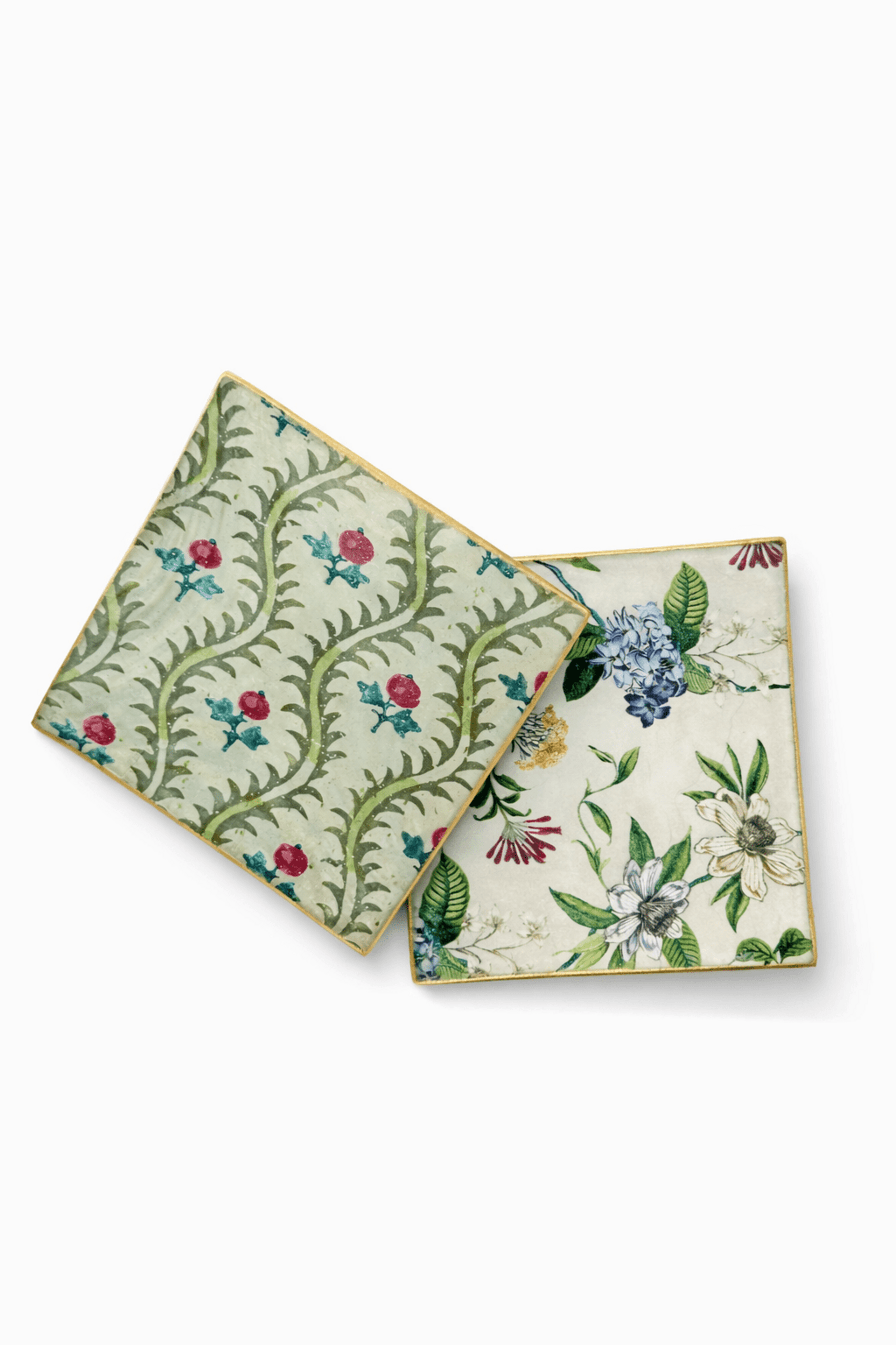 Platos decorativos cuadrados decoupage - 1