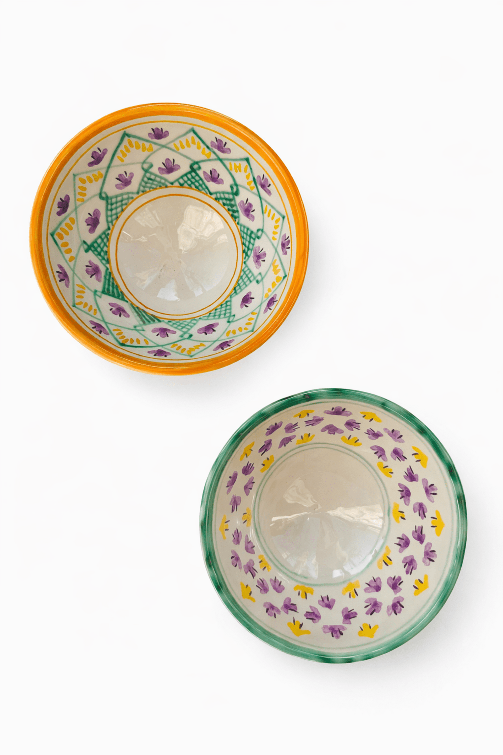 Juego de dos cuencos pintados a mano artesanía de Extremadura - 1