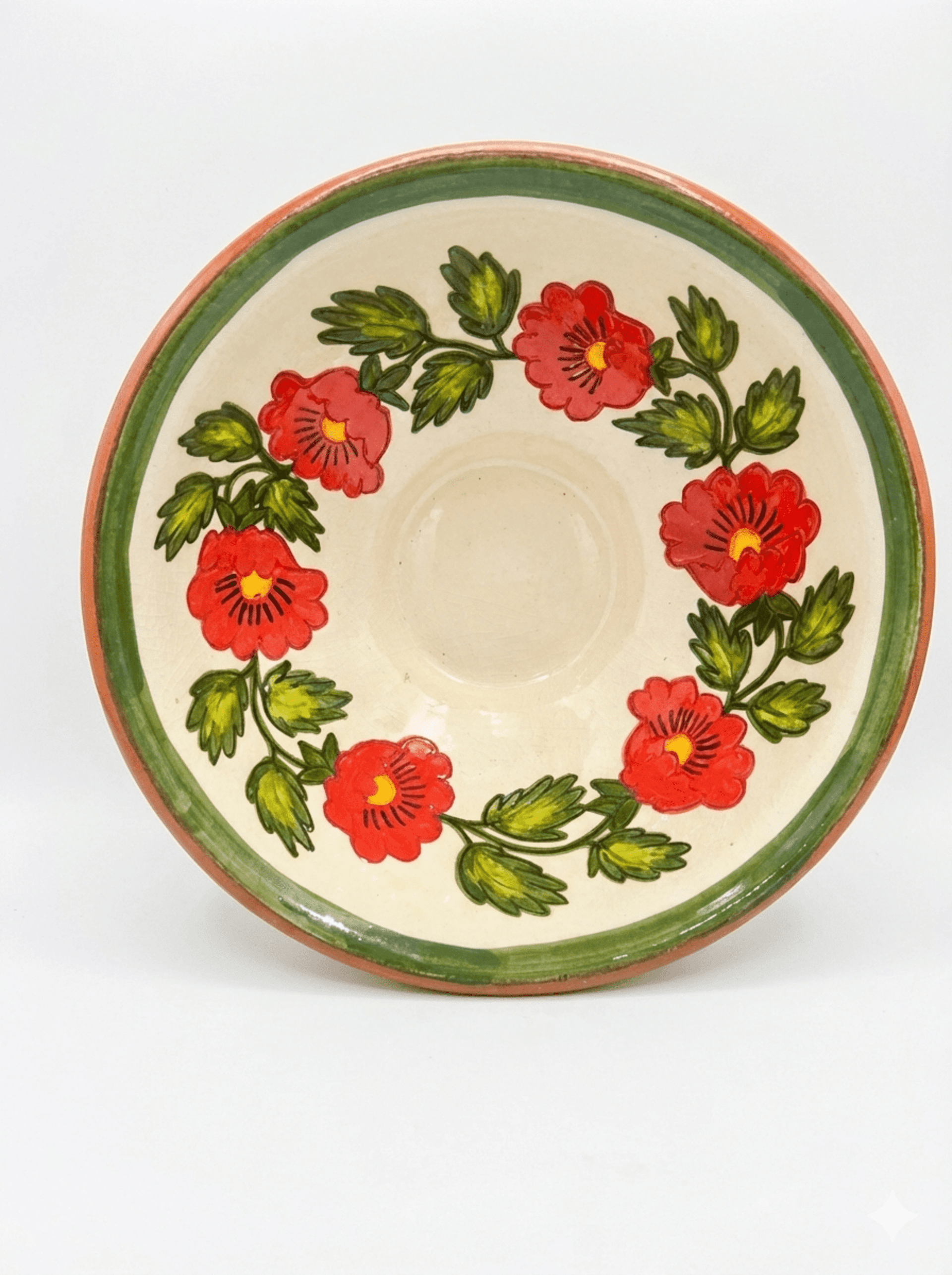 preciosa ensaladera con flores pintadas a mano - 1